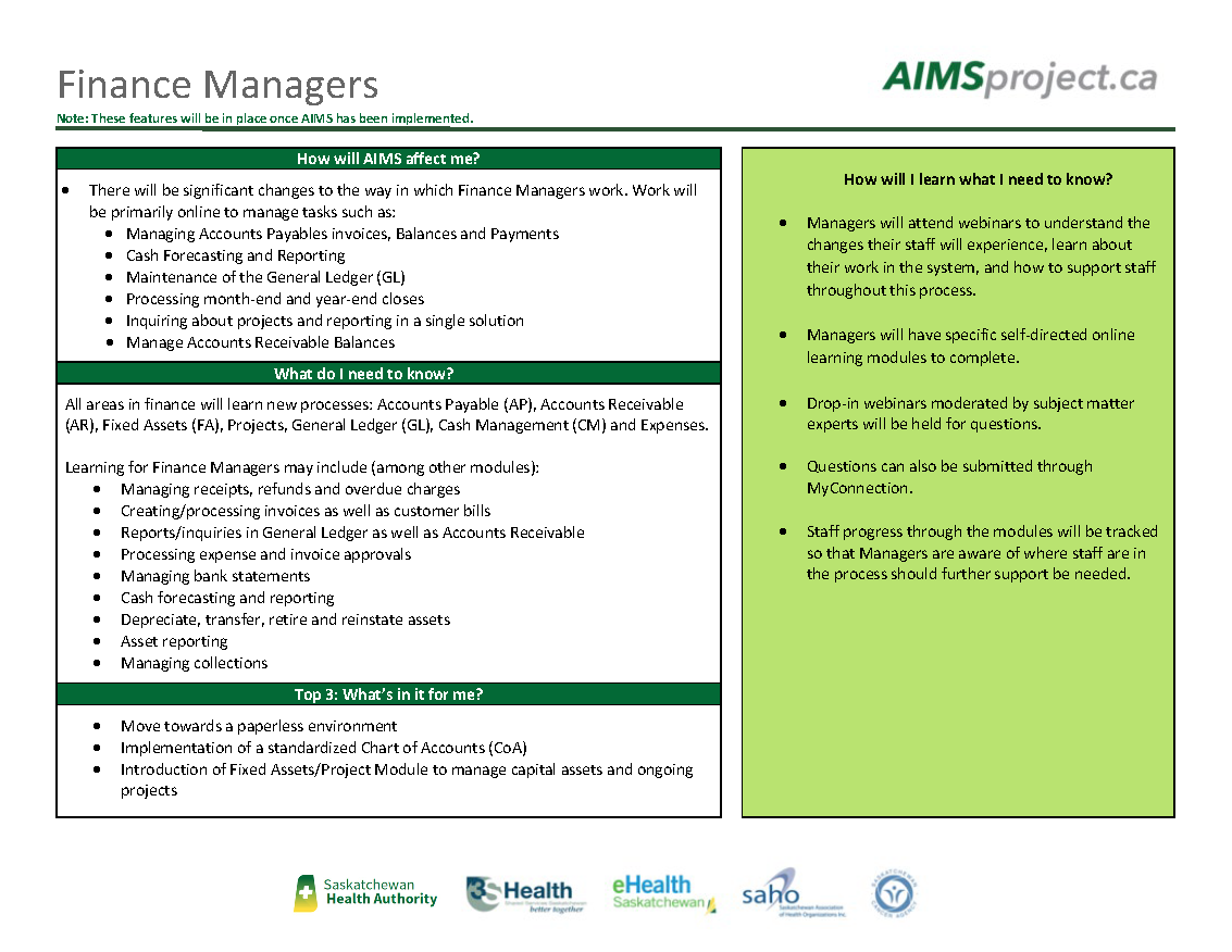 AIMS Learning - Finance Managers